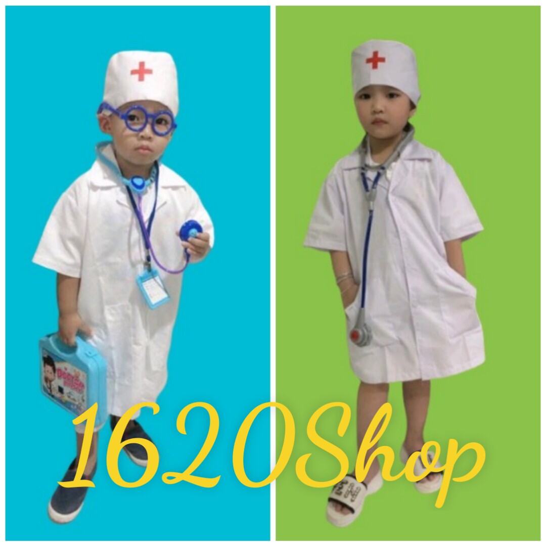 Trang Phục Bác Sĩ Cho Bé Có Màu Trắng Màu Hồng