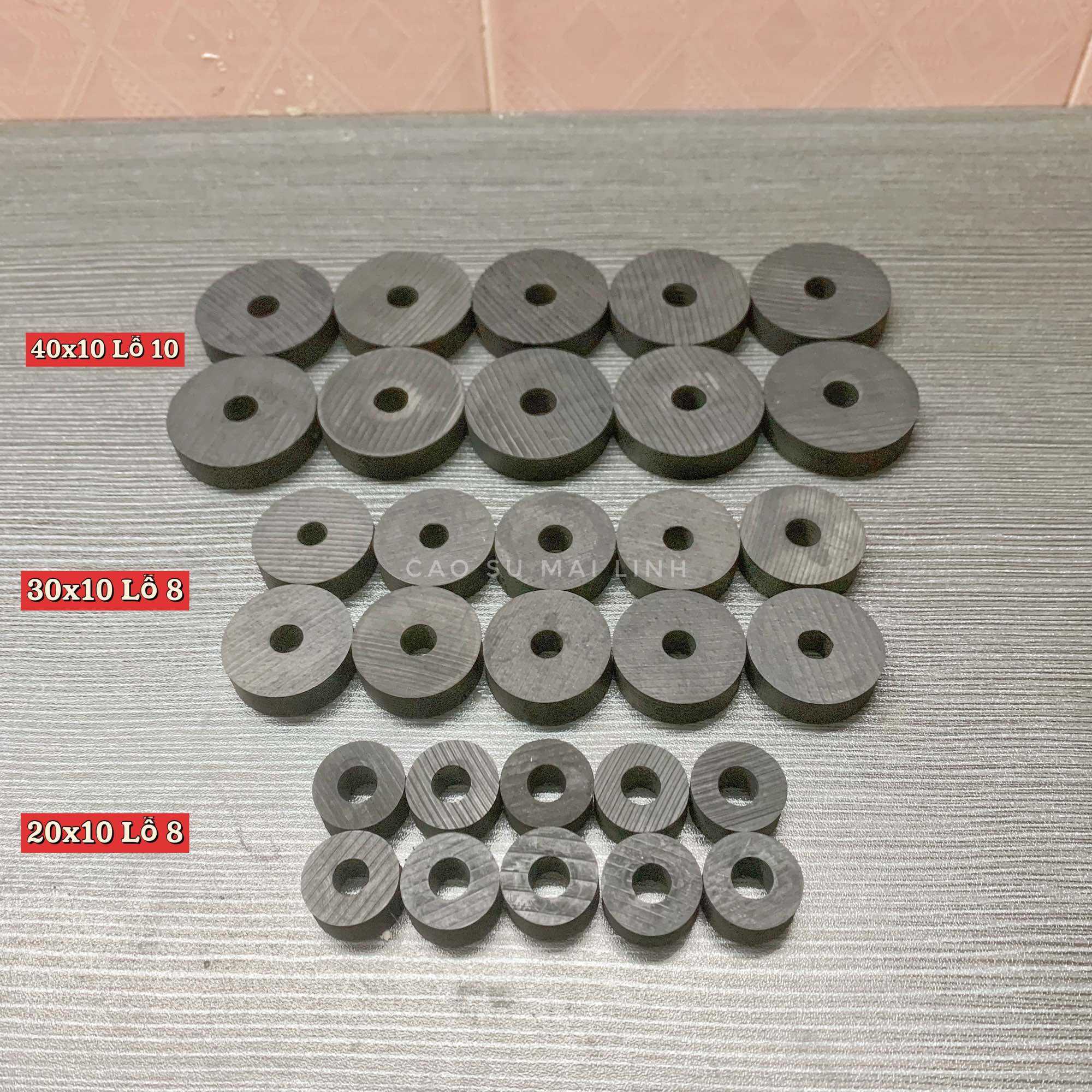 [HCM]10 long đền cao su phi 40 ; 30 ; 20 dày 10 (mm)