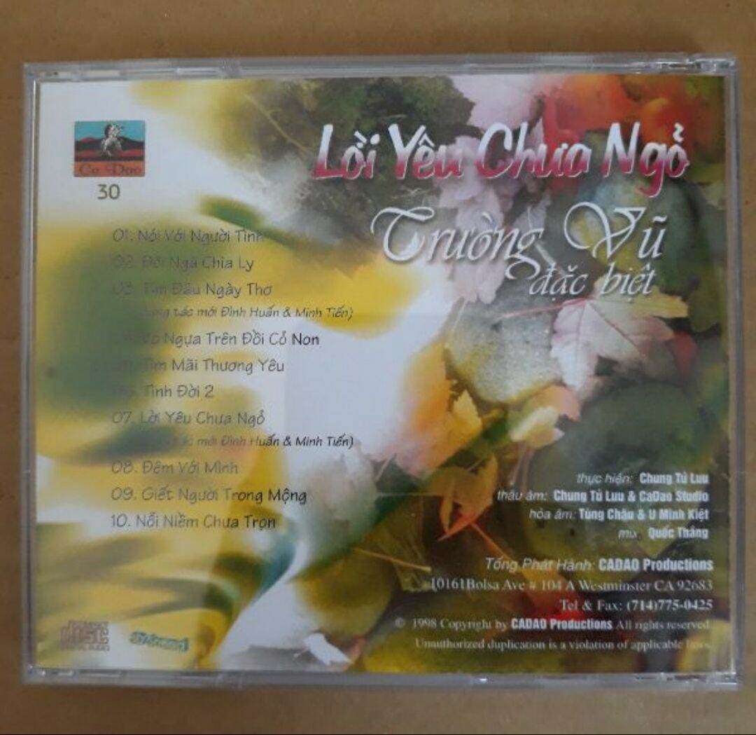 Bộ 4 cd Trường Vũ 2 phono