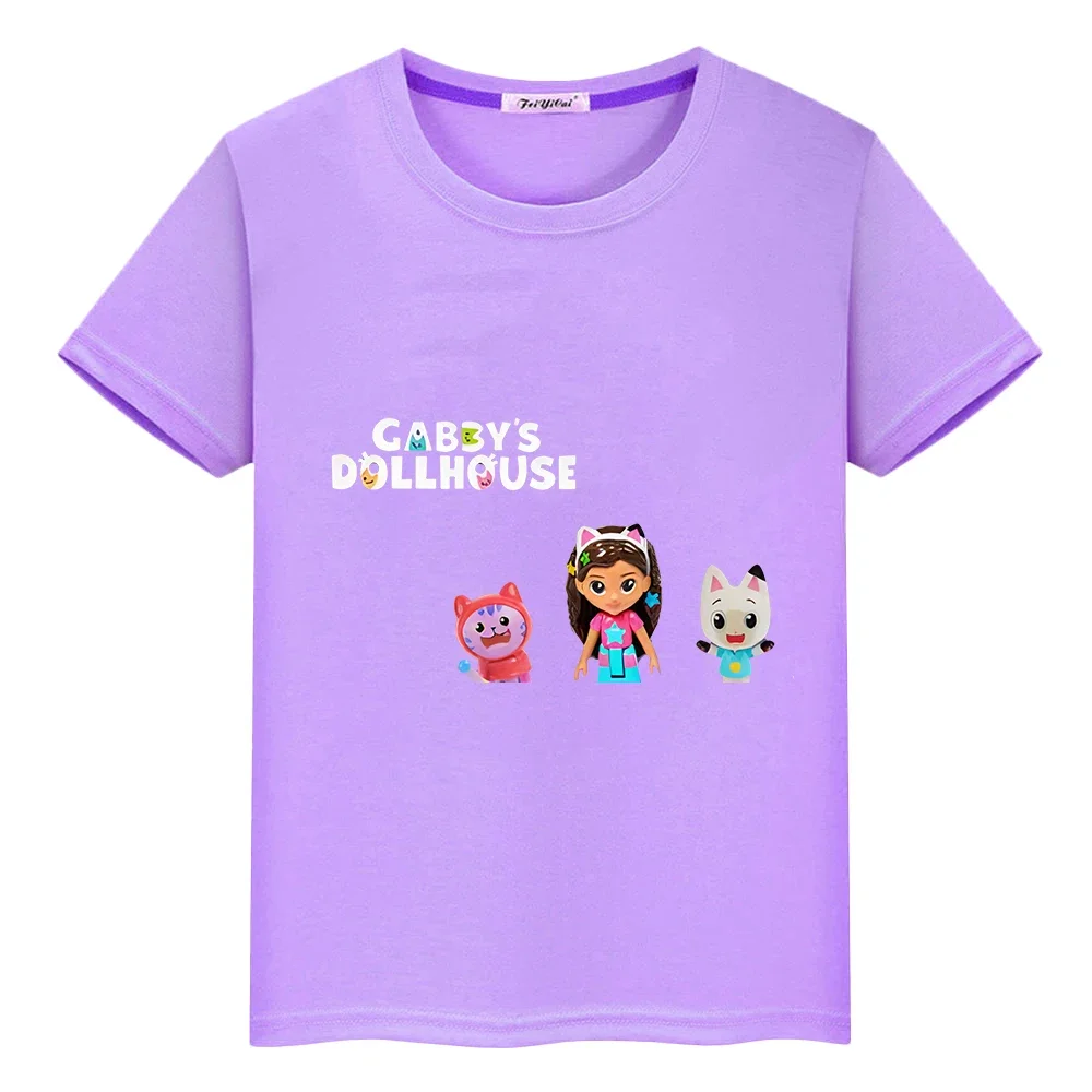 Gabbys Nhà Búp Bê In Hình 100% Cotton Ngắn Tay Kawaii Anime Niềm Tự Hào Hàng Đầu Cho Trẻ Em Bé Gái Quà Tặng Ngày Trẻ Em