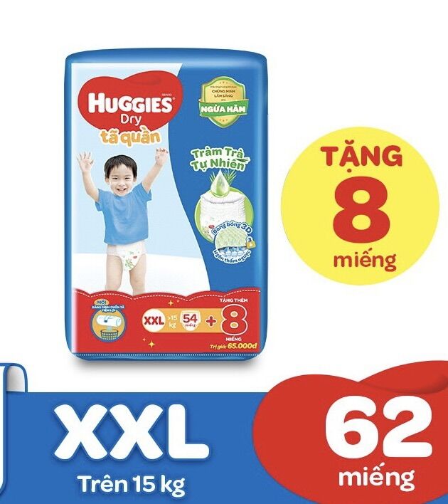 Tã quần huggies XXL54+8 mẫu mới