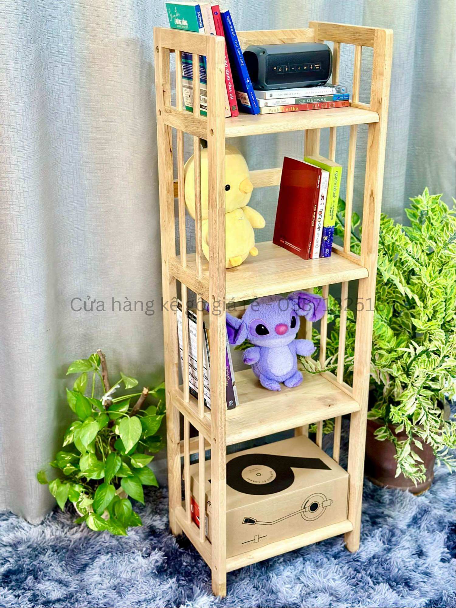 Kệ sách gỗ 4 tầng ngang 40cm sâu 28cm cao 120cm