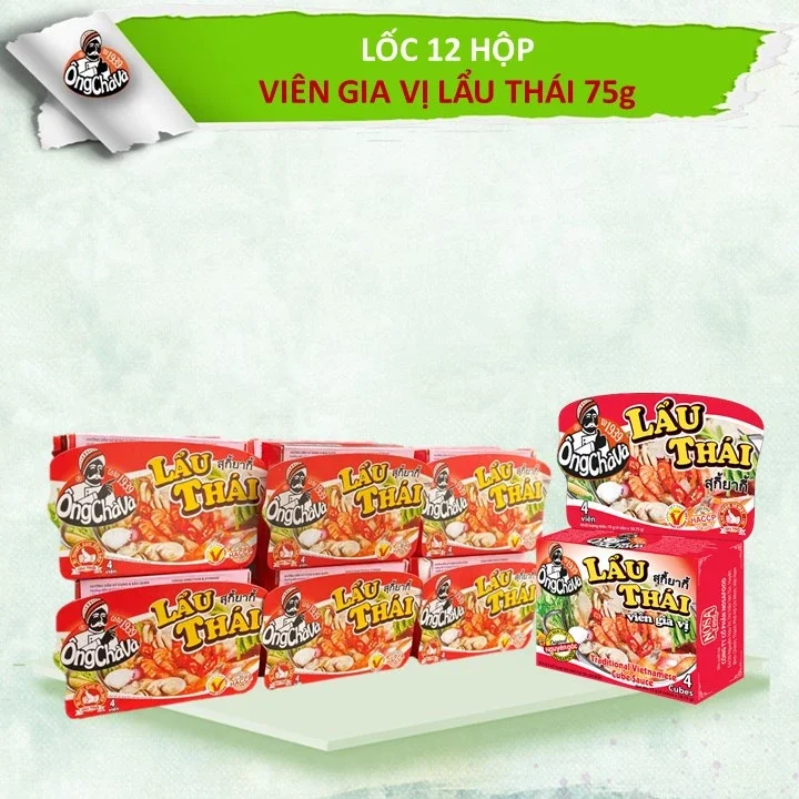 (Combo 2 hộp) Viên gia vị 🥘 LẨU THÁI 🥘 ông chà và 75g