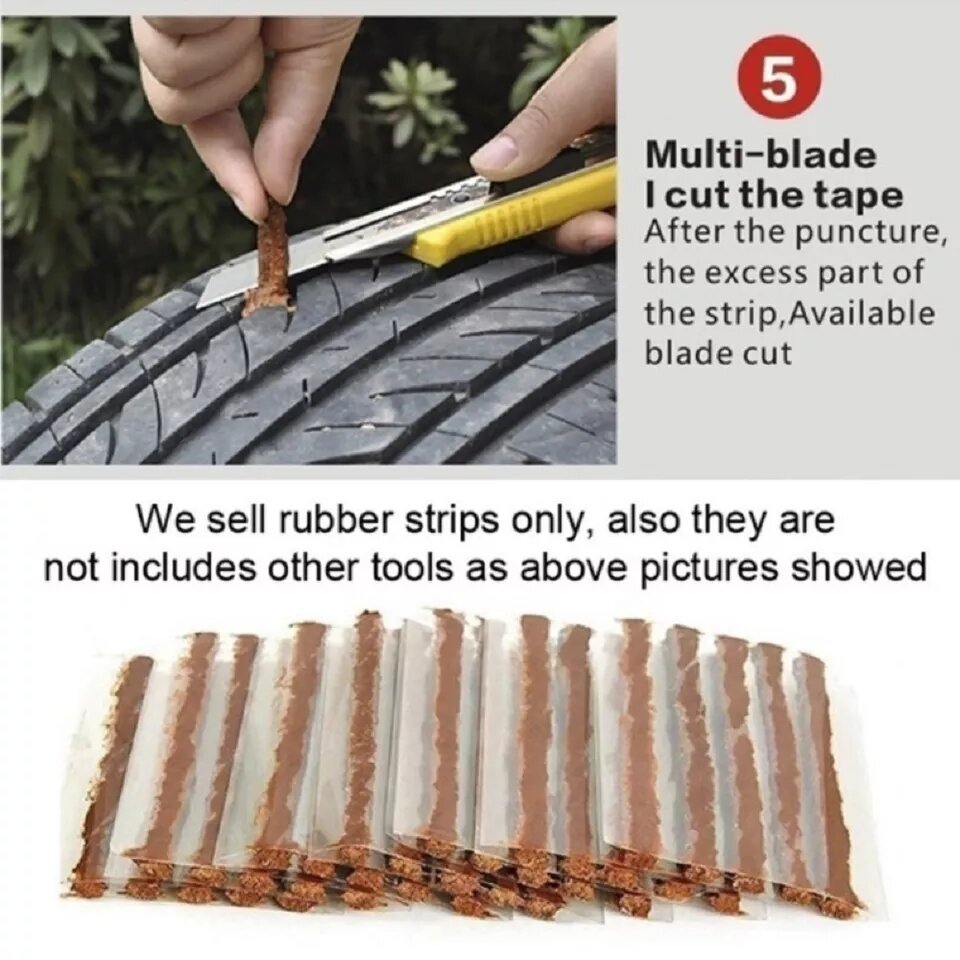 Set 5 Miếng Dán Vá Lốp Xe Không Ruột Thiết Kế Tiện Dụng