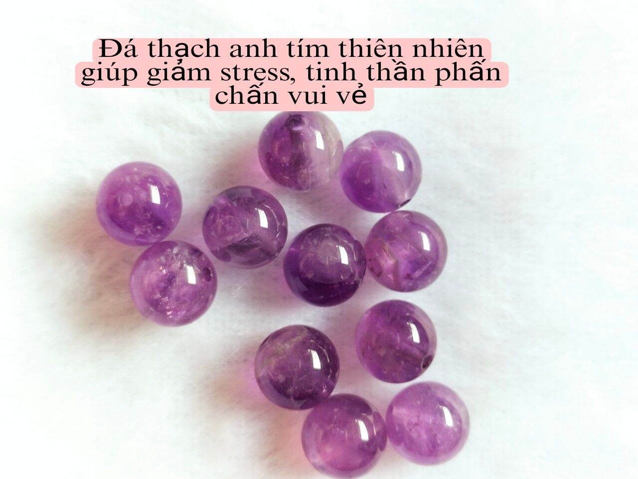 Viên đá thạch anh tóc thiên nhiên, quartz bao kiểm định đá quý xỏ handmade làm vòng