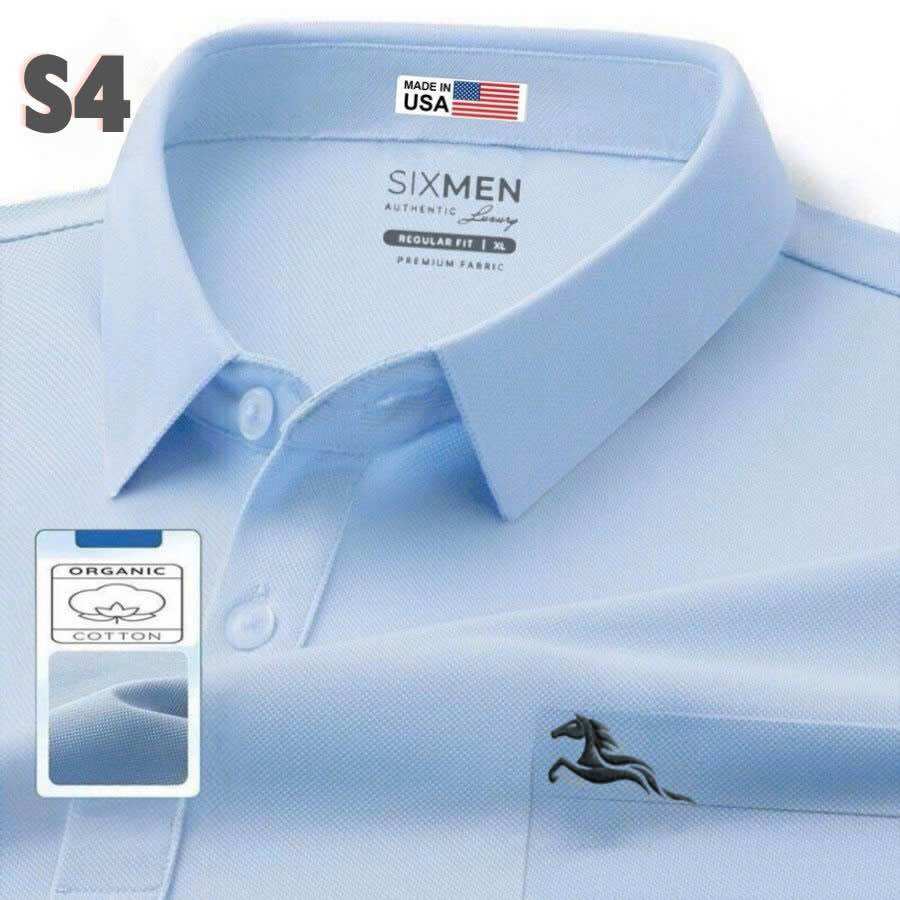 Áo polo cổ bẻ SIXMEN tay ngắn,from rộng,thoải mái thoáng khí - 3
