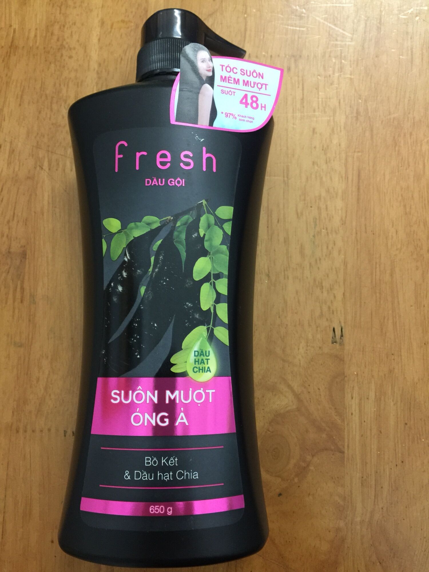 Dầu gội Fresh bồ kết và dầu hạt chia suôn mượt óng ả 650ml
