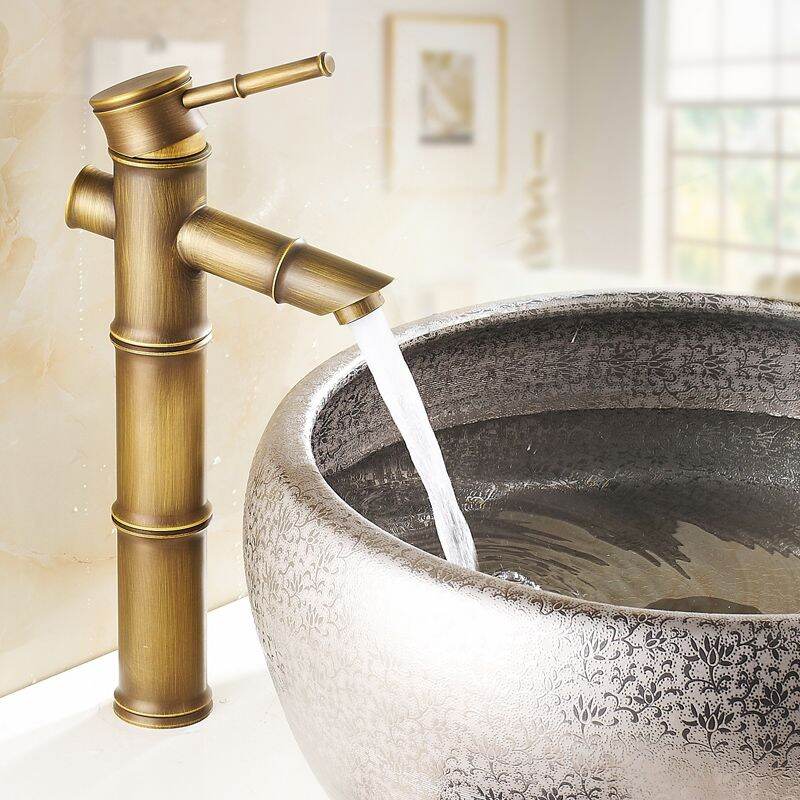Vòi lavabo nóng lạnh đồng cổ