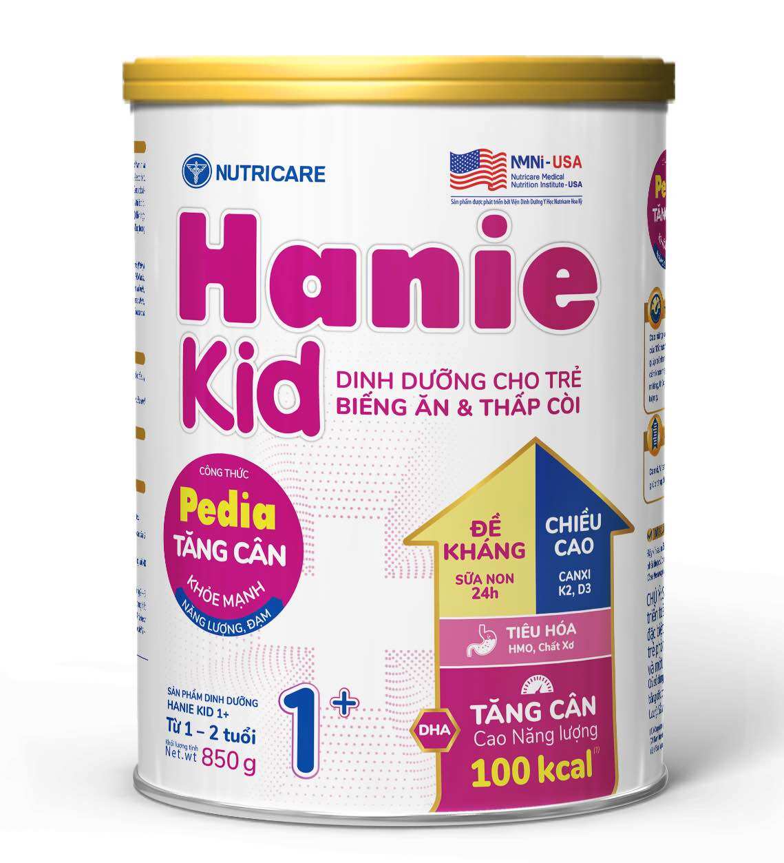 Date mới - sữa bột hanie kid pedia số 1+ 850g