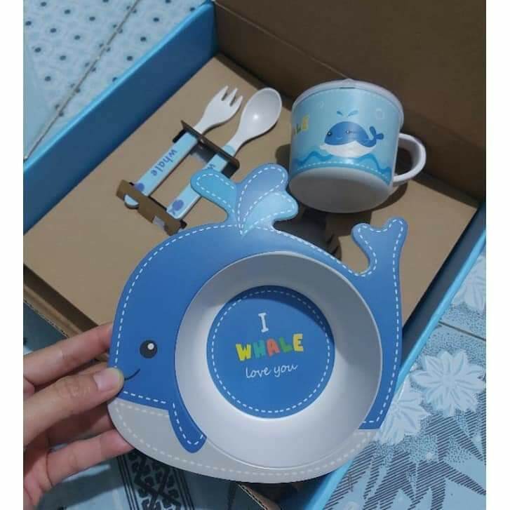 Bộ chén ăn dặm cá voi cho bé - quà tặng tuqf sữa enfa a+