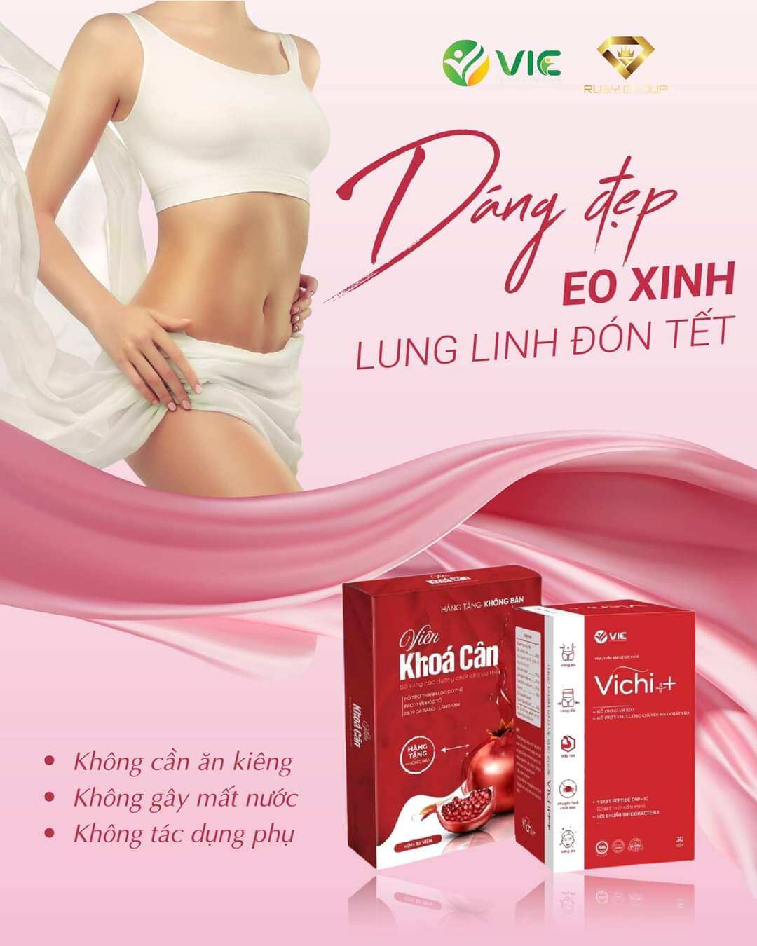 Giảm cân siêu mạnh Vichi++ giảm nhanh không tác dụng phụ tặng kèm 30v khoá cân