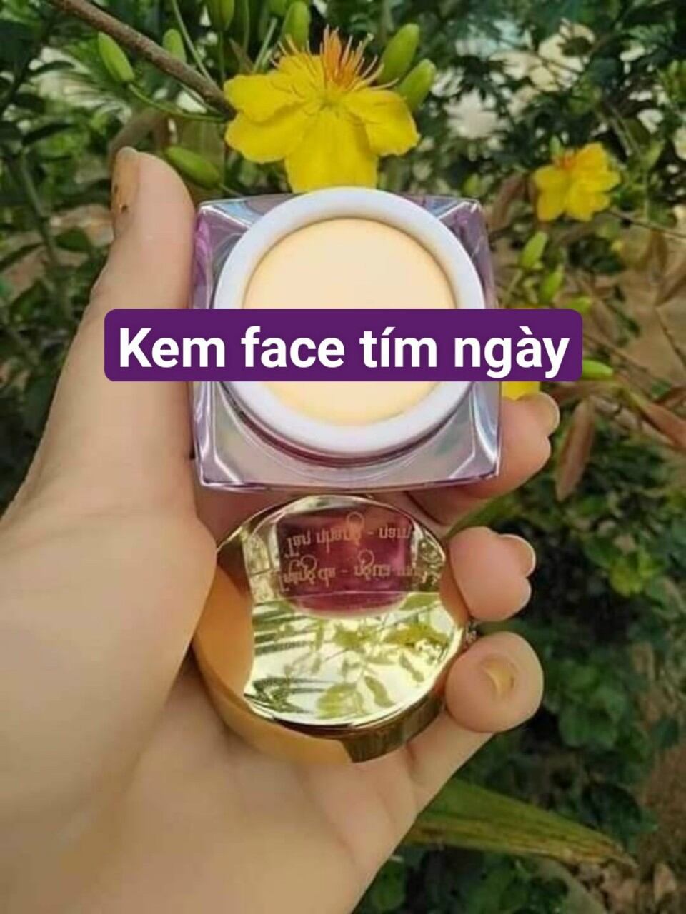 combo kem face tím & serum