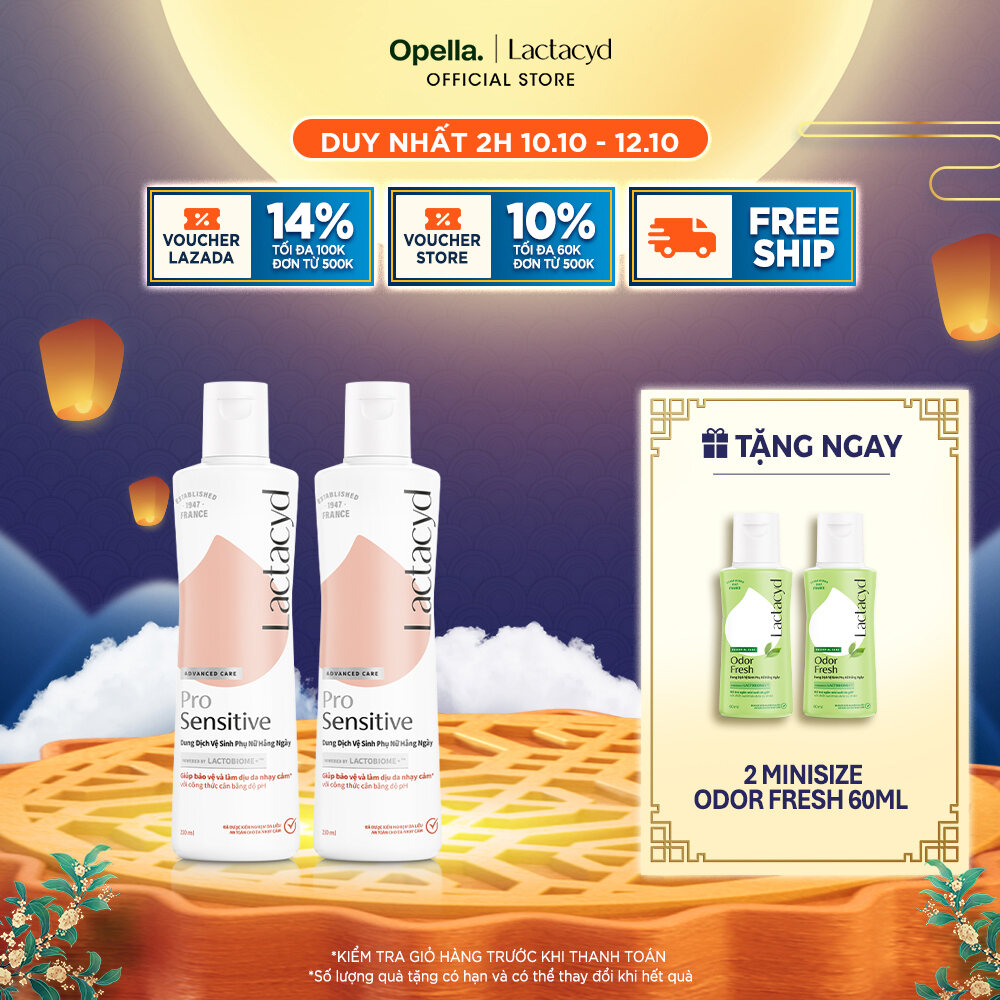 Bộ 2 chai Dung Dịch Vệ Sinh Phụ nữ Lactacyd Pro Sensitive Cho Da Nhạy Cảm 250ml/chai