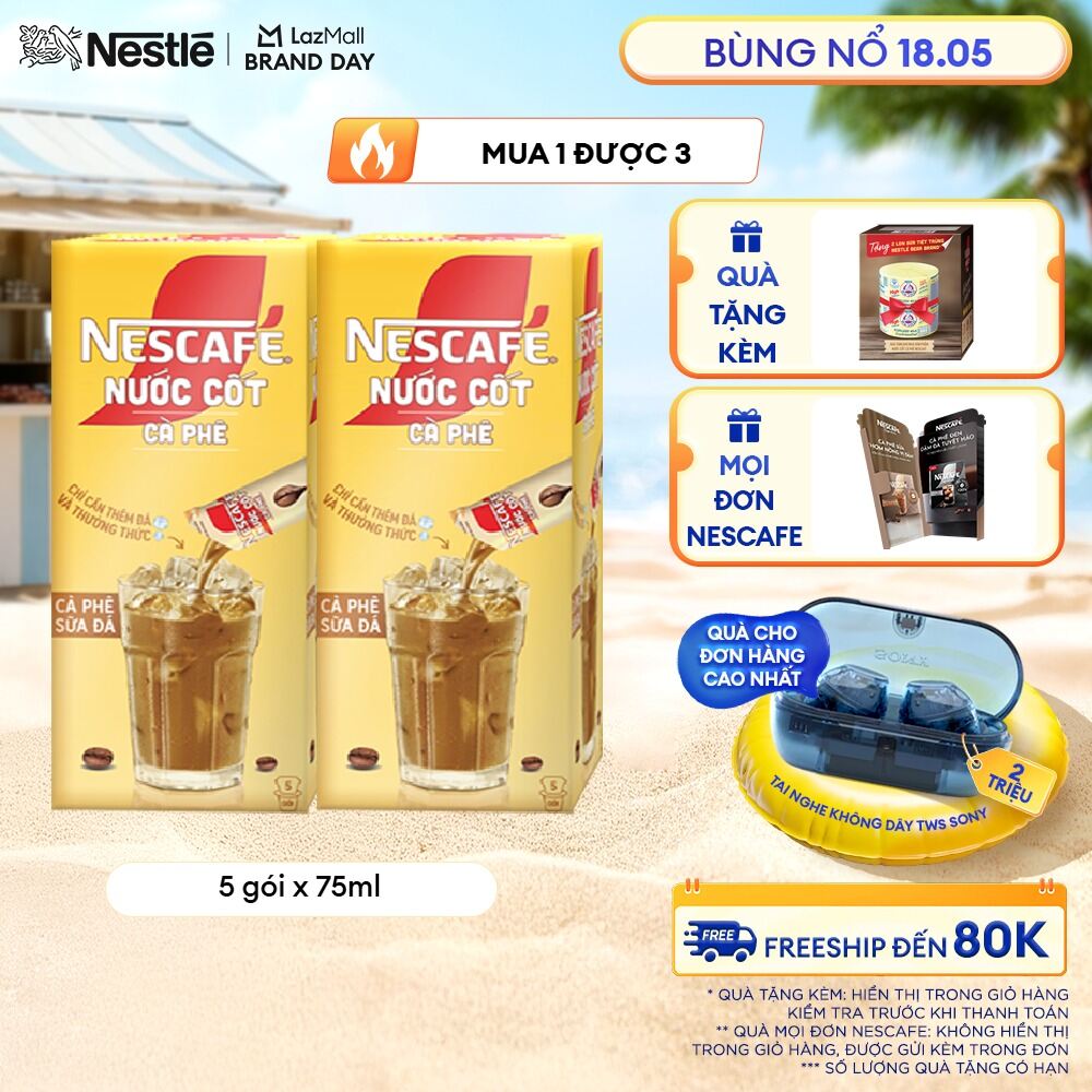 [ƯU ĐÃI THÁNG 5] Combo 2 hộp Nước Cốt Cà Phê NESCAFÉ Cà phê Sữa Đá