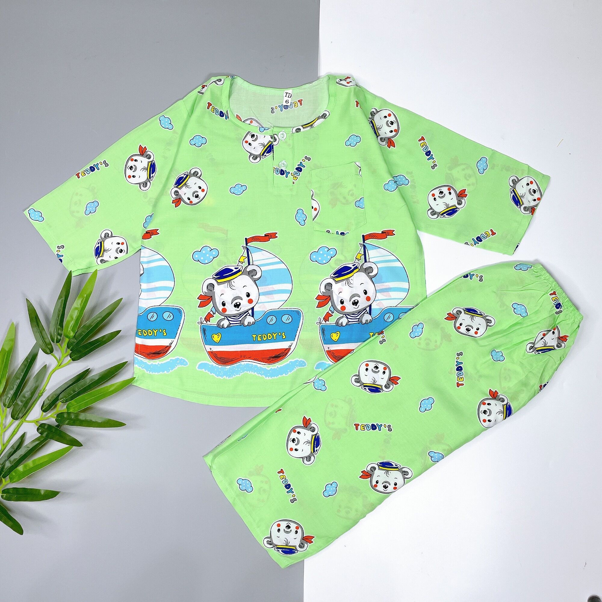 [SALE] Bộ tole bé trai tay ngắn quần dài, lanh loại 1, mền mịn