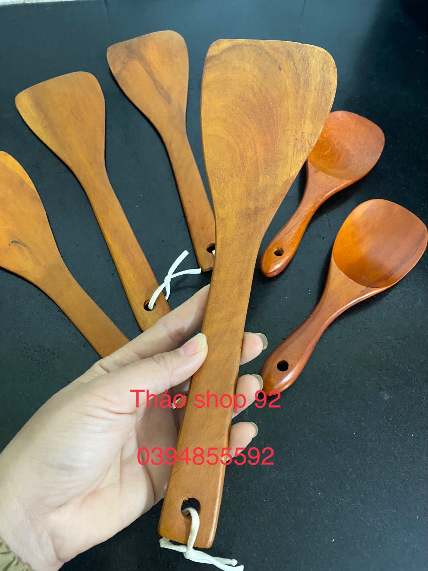 Muôi xới cơm-xẻng xào bằng gỗ
