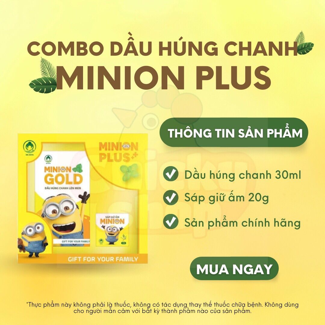 Combo dầu húng chanh minion plus (1 Dầu Húng Chanh+1 Sáp Ấm)