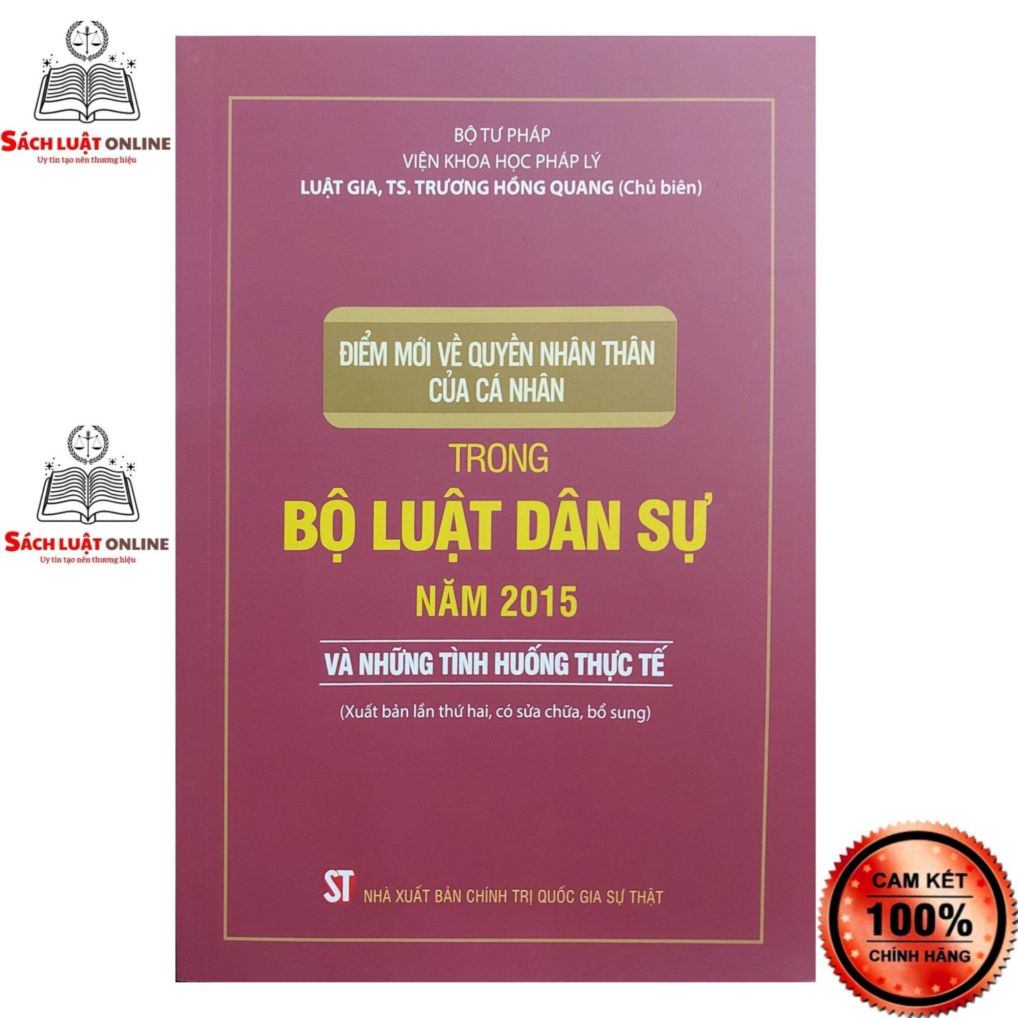 Sách - Điểm mới về quyền nhân thân của cá nhân trong bộ luật dân sự năm 2015 và những tính huống thực tế