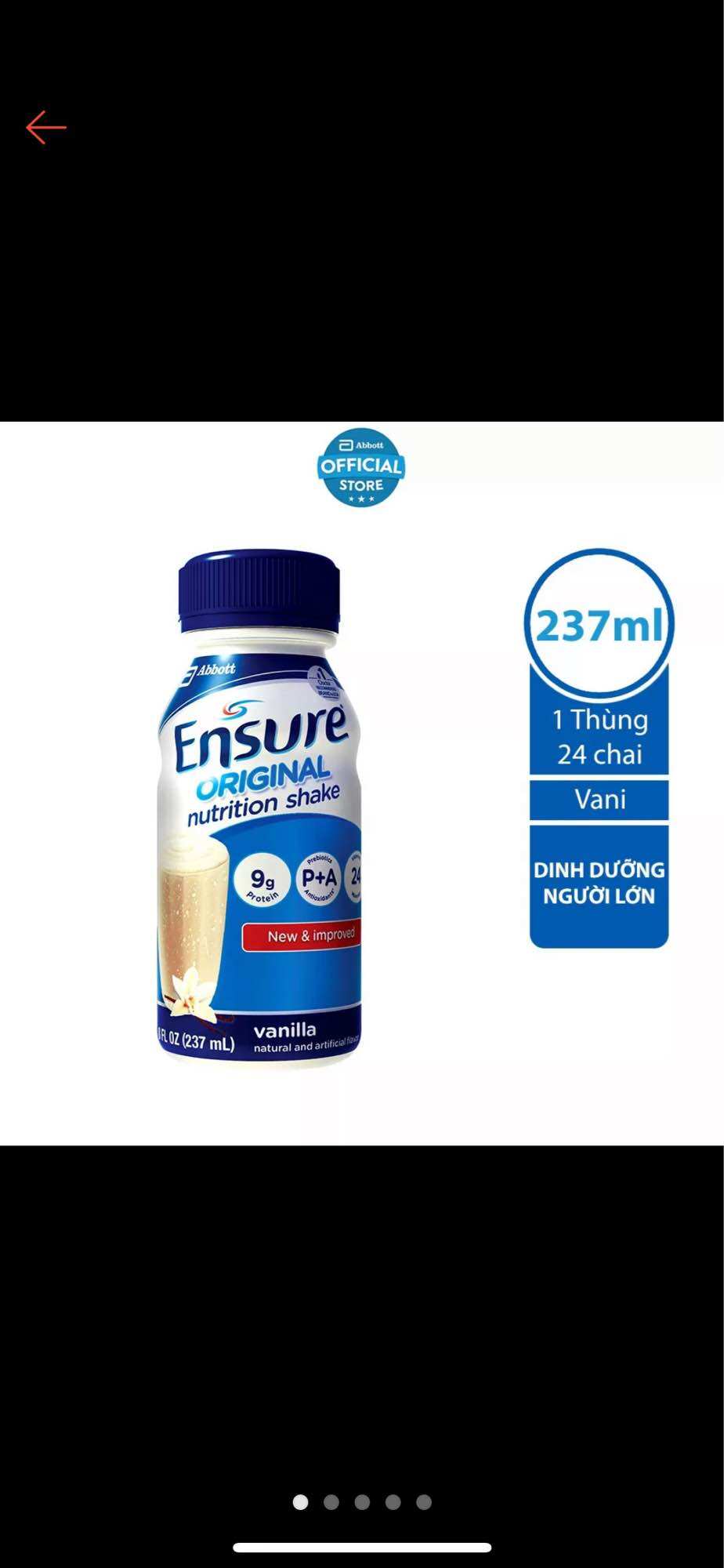 Sữa Ensure hương vanilla thùng 24chai hỗ hệ tiêu hoá ,dinh dưỡng,nguòi bệnh cần hòi phục nhanh