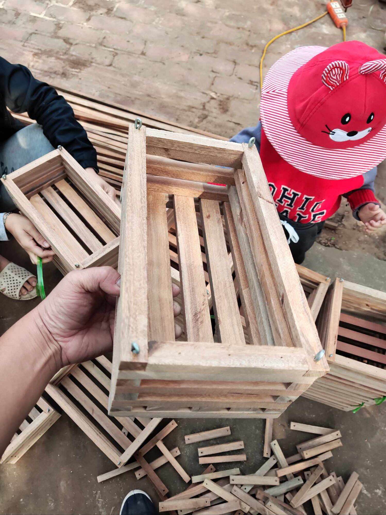 chậu gỗ trồng lan chữ nhật 15x30