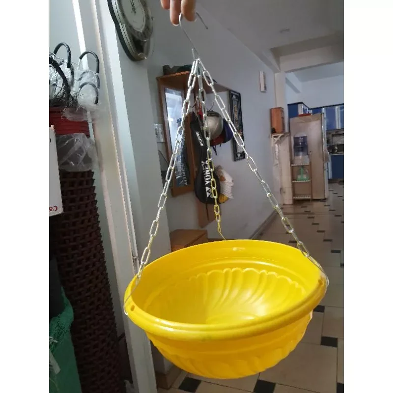 Chậu treo chảo, dây xích 26x12cm ( gồm chậu và móc xích )