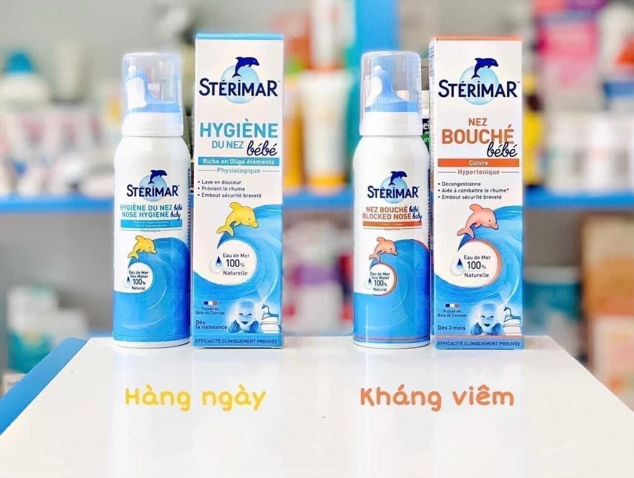 Xịt rửa mũi cá heo Stérimar cho bé từ 0 tháng tuổi (mẫu mới-màu xanh)