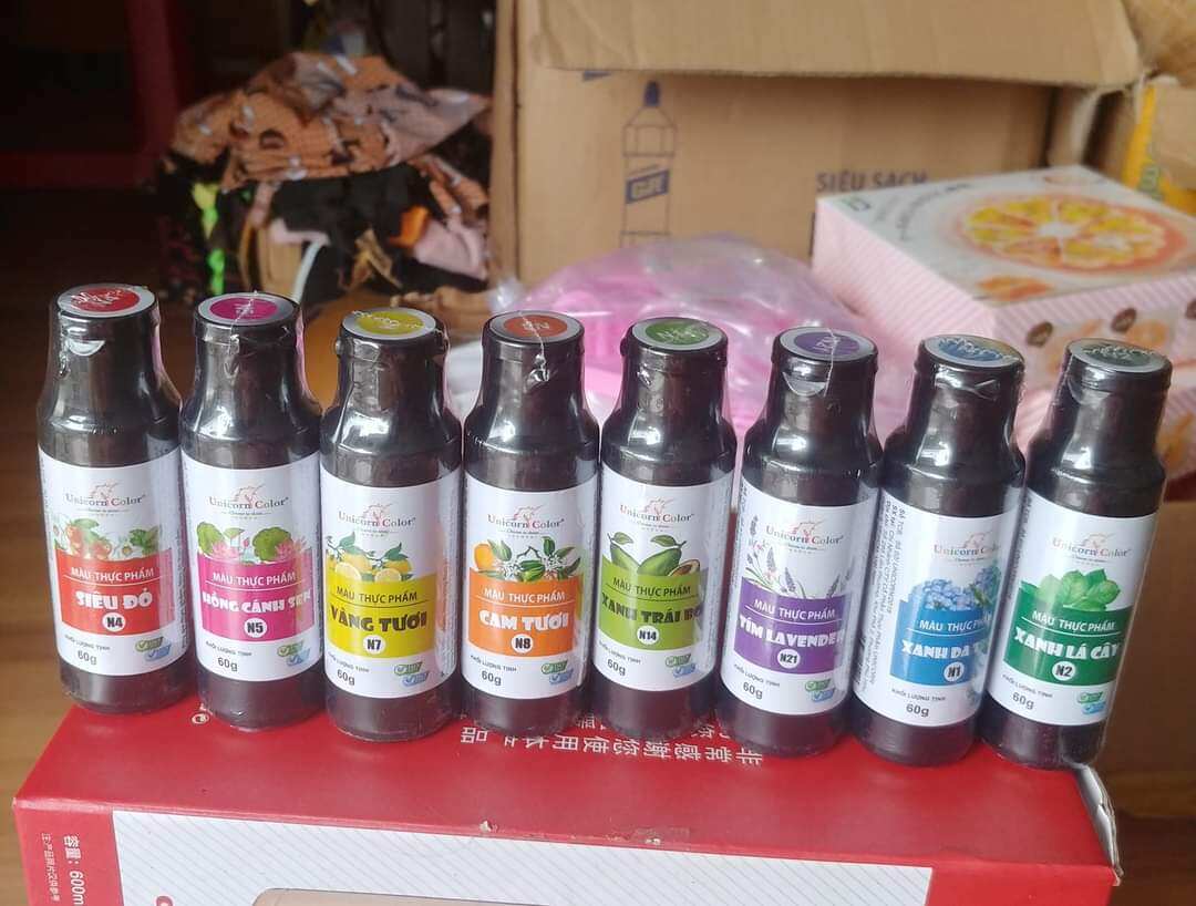 set 8 màu thực phẩm chai 60g