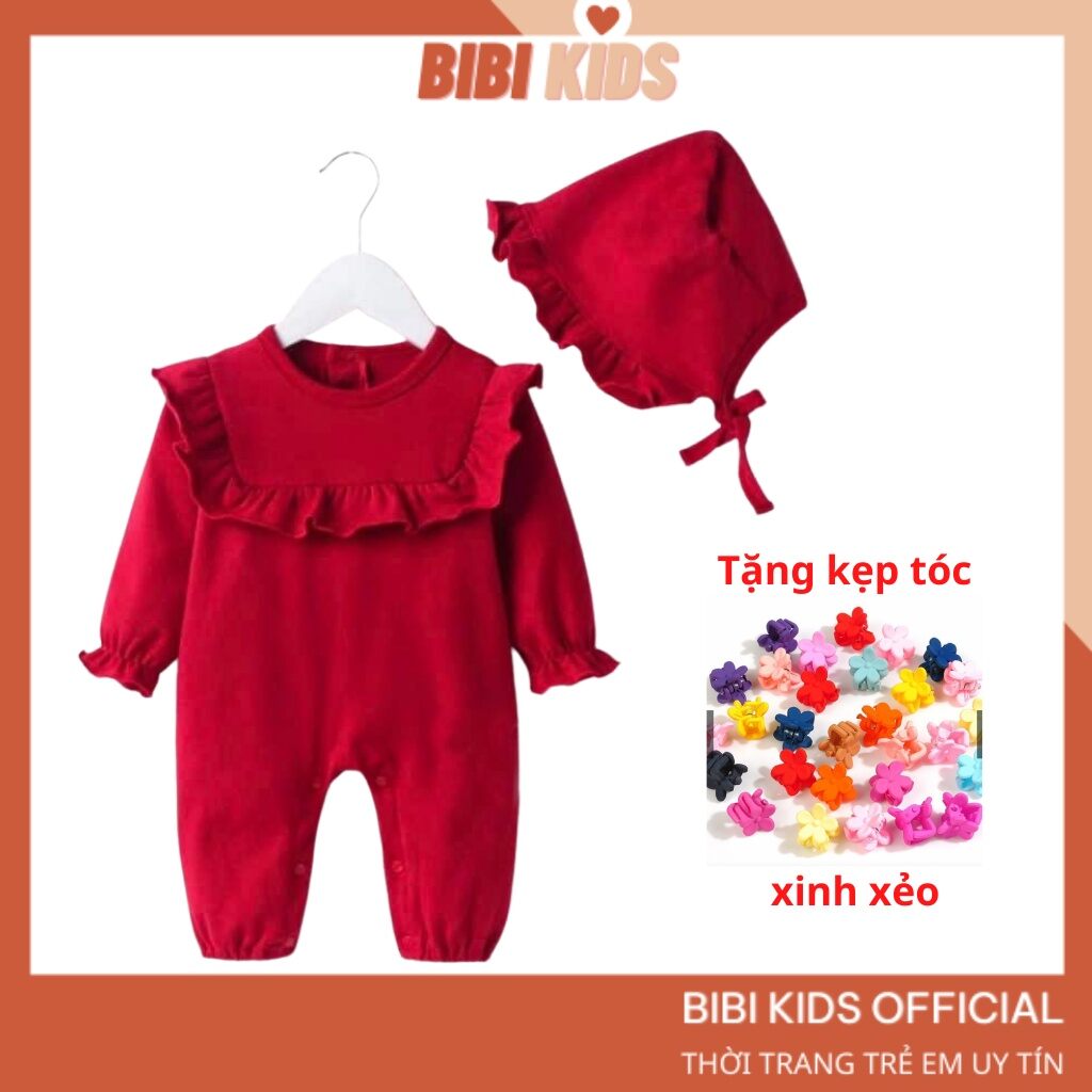 Bộ liền thân cho bé, body dài tay cho bé đón Tết cực yêu cho bé từ 4-12kg