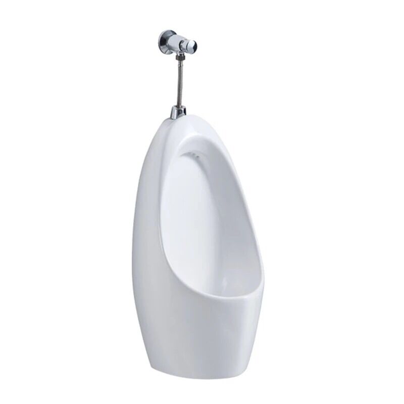 Bồn tiểu nam + Bộ xả nhấn cơ bồn tiểu nam bằng sứ trắng van tiểu bằng đồng mạ crom xả cơ nhấn không cảm ứng