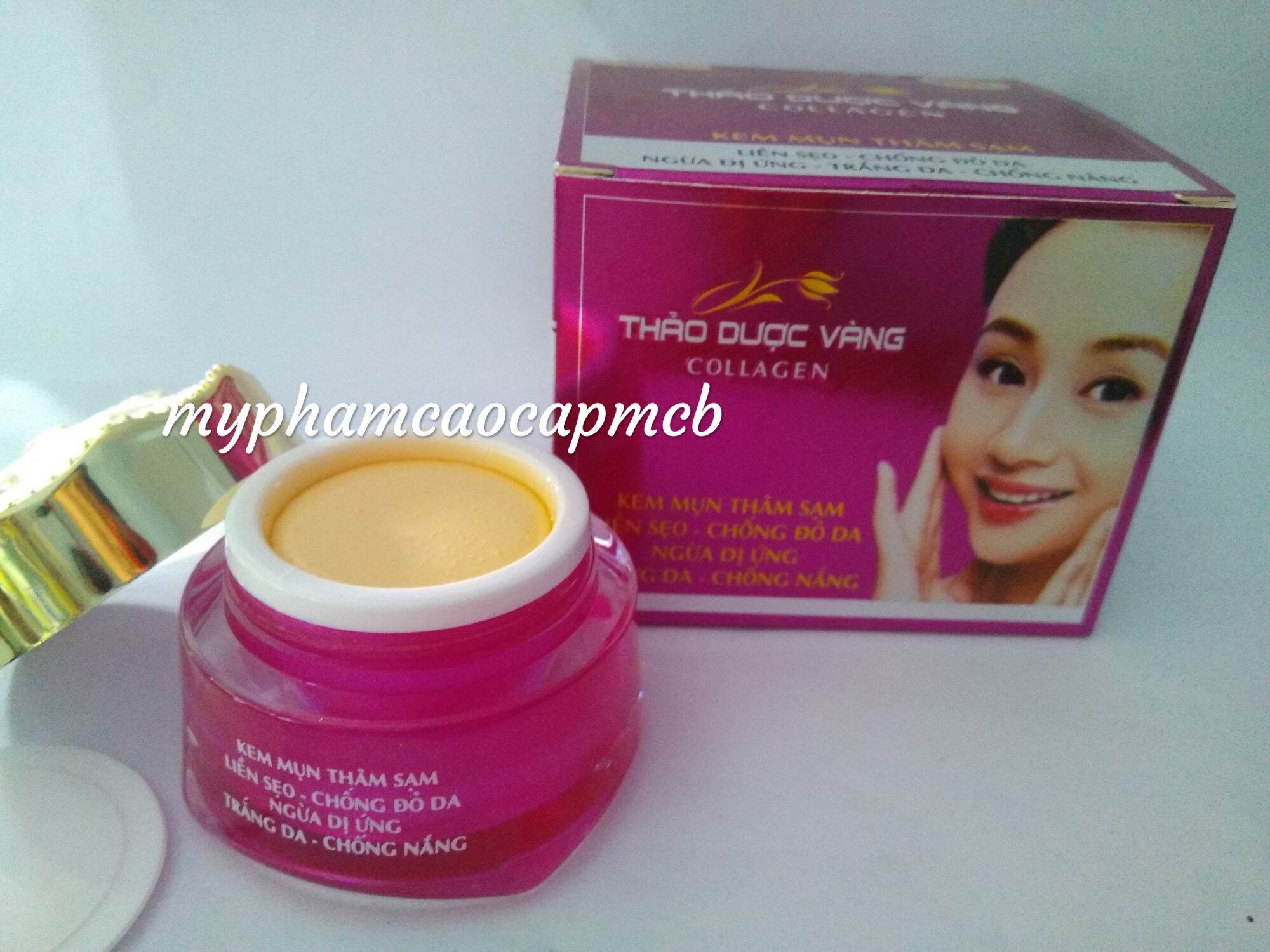 Kem thảo dược vàng mụn thâm sẹo trắng da 15g