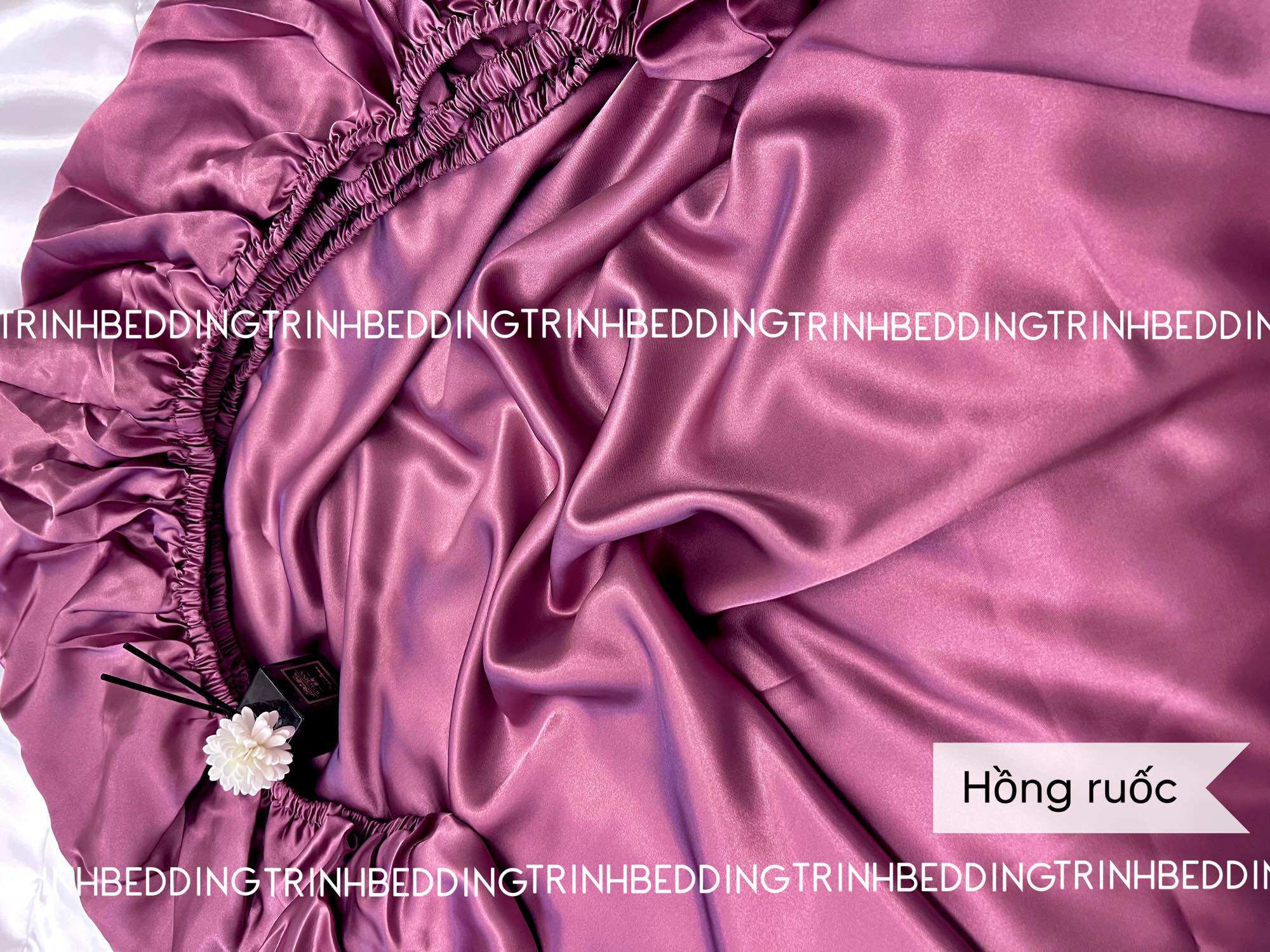 Bộ Ga giường Phi lụa lạnh mịn mát Trinhbedding nệm cao 20-30cm ( 1 ga 2 vỏ nằm 1 vỏ ôm)