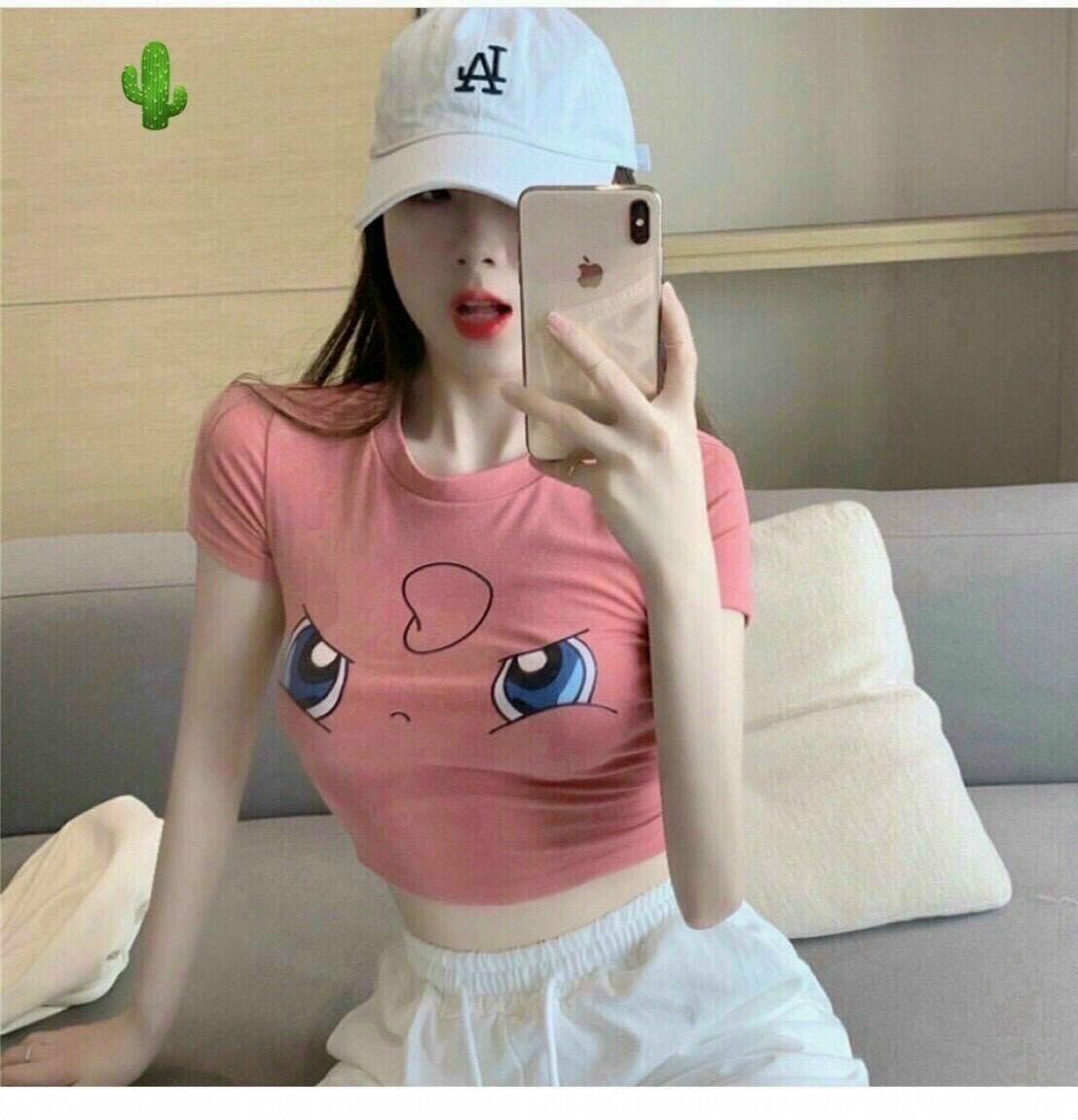 Áo croptop in mặt pikachu xinh pc