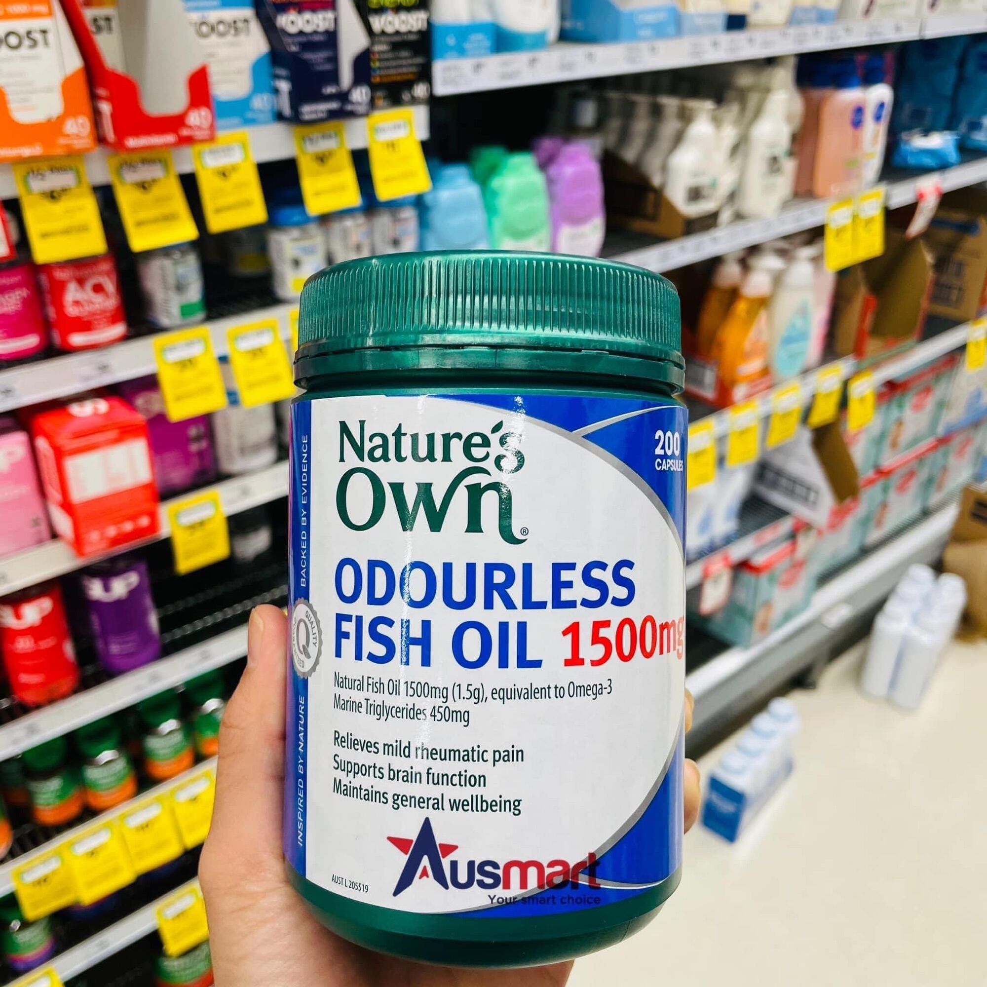 Natures Own Odourless Fish Oil 1500mg 200 viên Dầu Cá Không Mùi