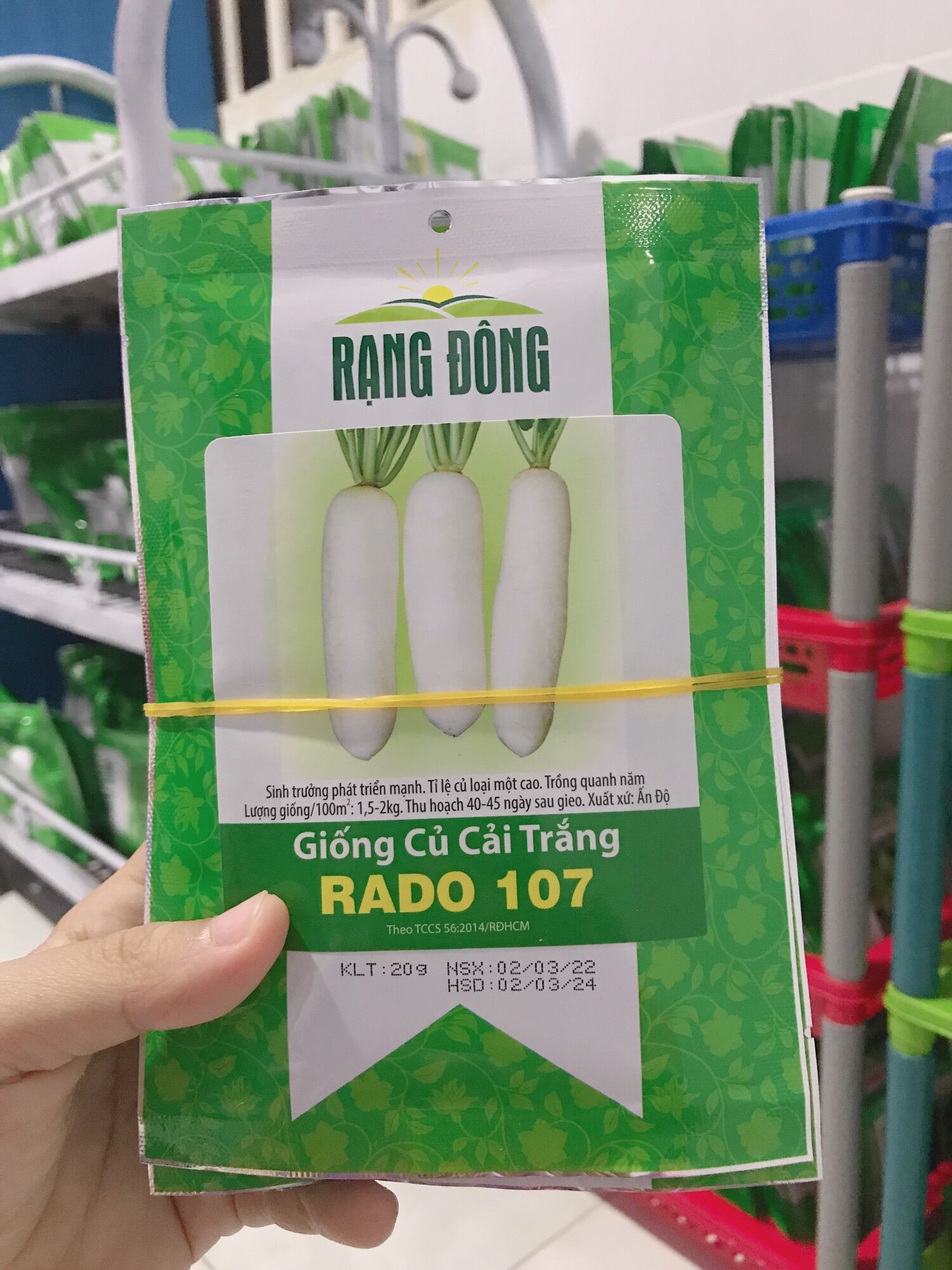 túi 20gram Hạt giống củ cải trắng trồng quanh năm