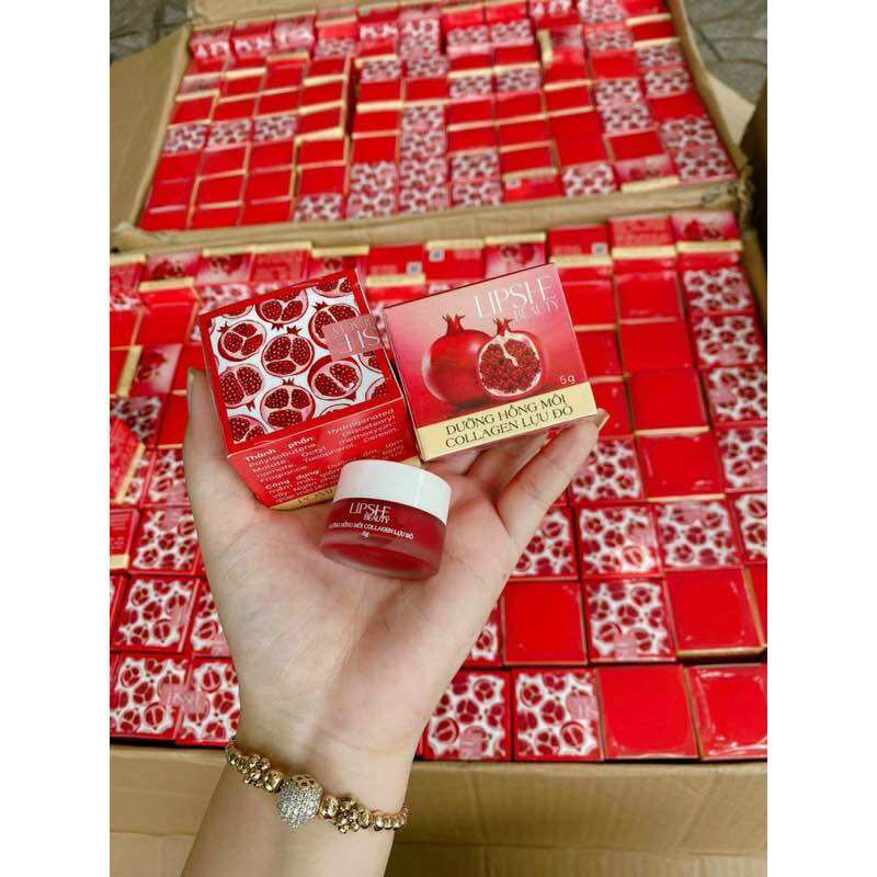 Dưỡng Hồng Môi Collagen Lựu Đỏ Lipshe Beauty 5gram