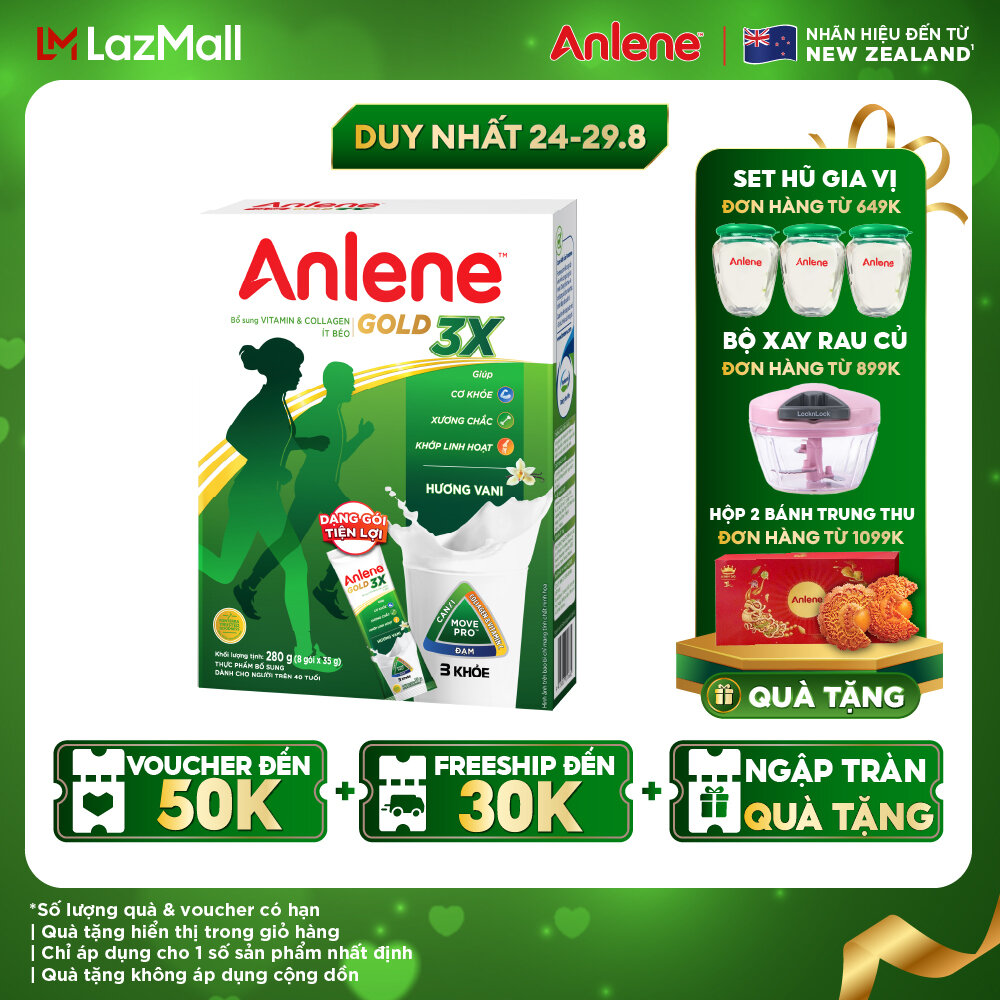 Hộp sữa bột anlene 3x vị cà phê hộp 280g