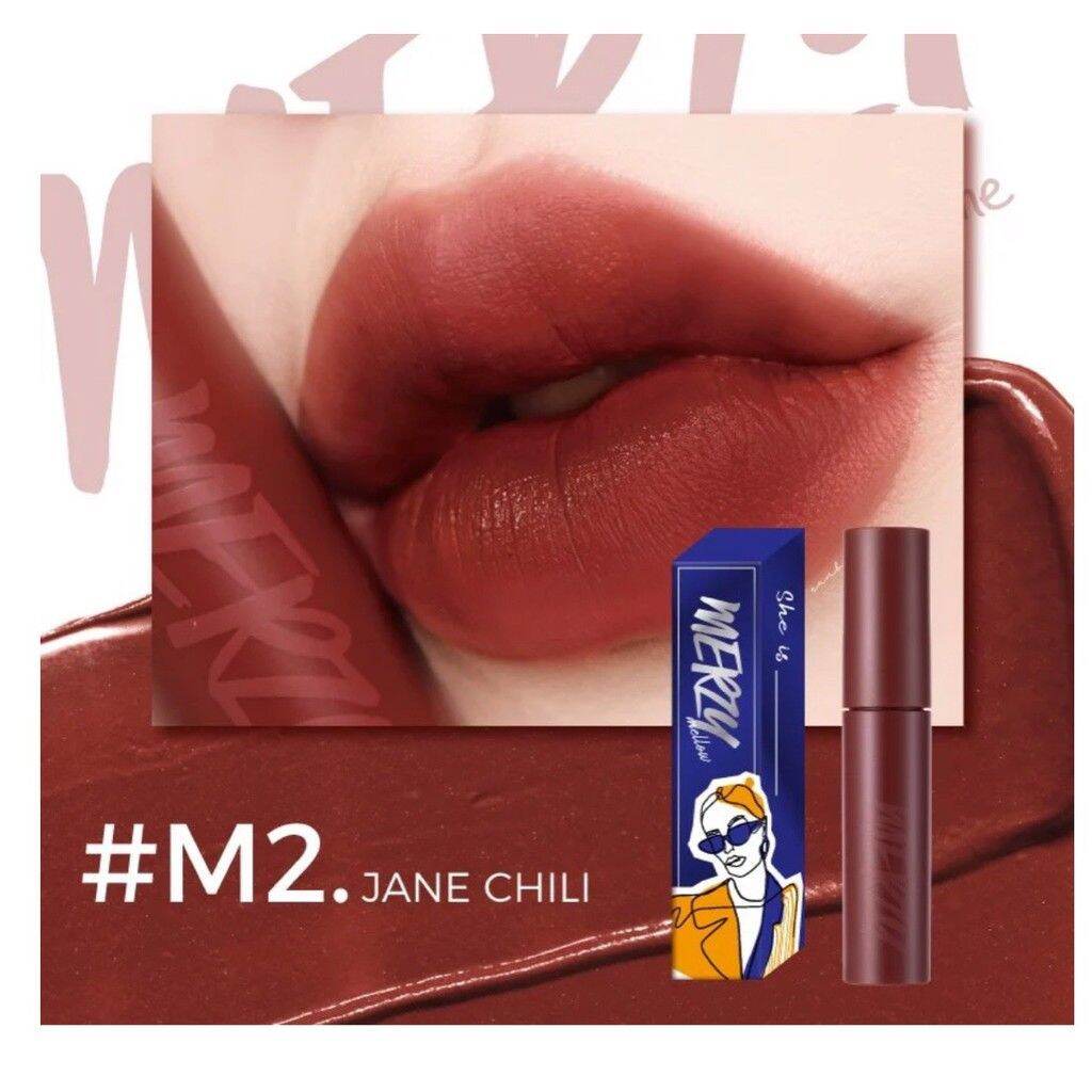 Son kem siêu lì, mịn môi merzy mellow blue tint version girl m2, m5, m7