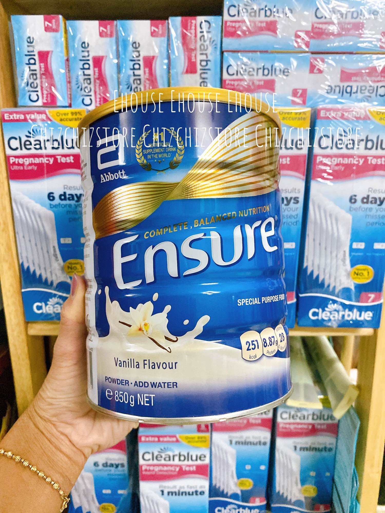 [Chính hãng] Sữa bột Ensure Abbott hương vani ít ngọt (HMB) 850gram - Date xa