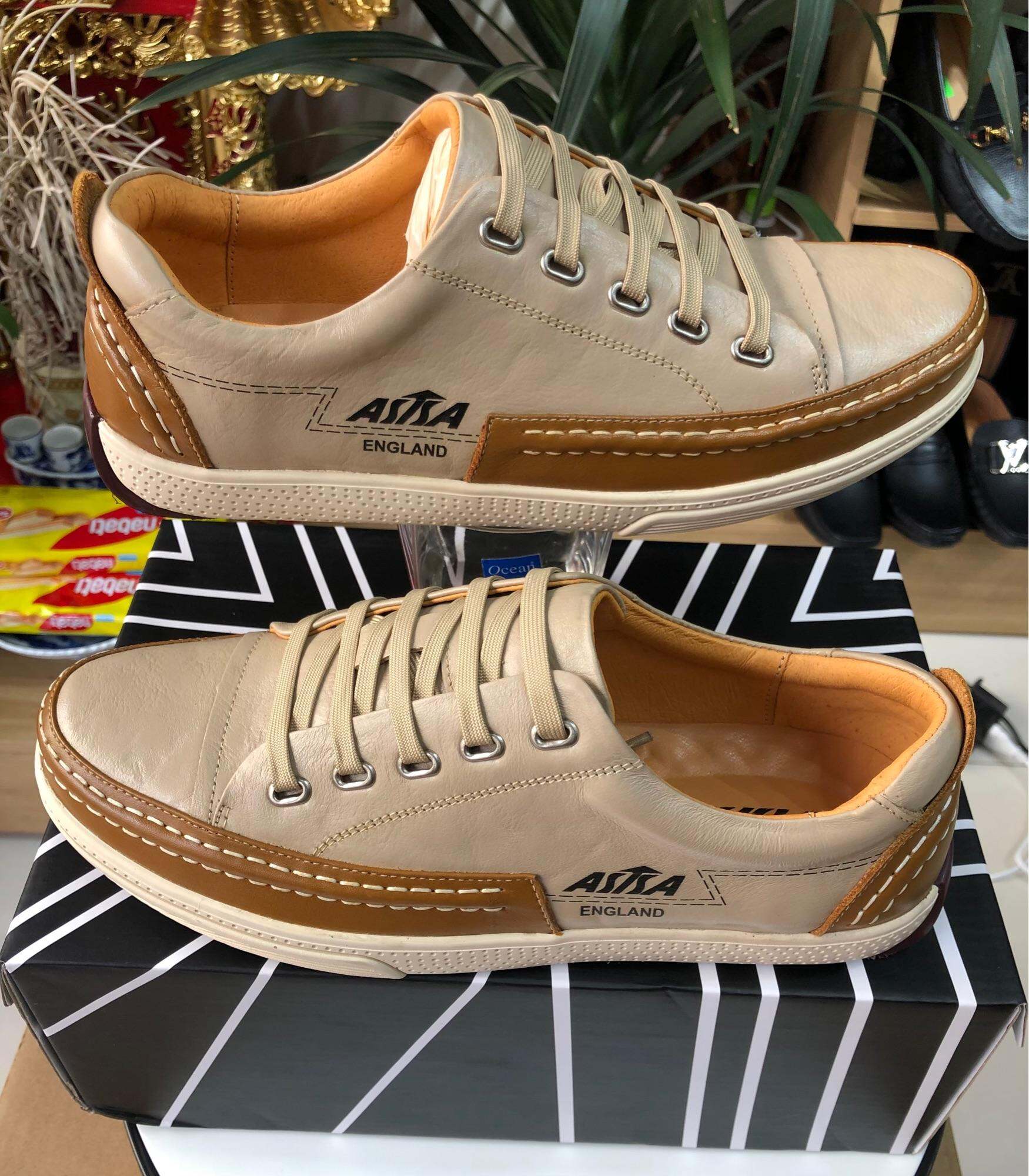 Giày Asisa - Giày đẹp đi bốn mùa khuyến mãi quà tặng đến 50k ( lót thoáng khí+ xi hàn quốc) kiểu dáng thể thao khỏe khoắn năng động Giày da bò đế cao su khâu âm rất hợp cho đi chơi du lịch kết hợp đi làm với độ bền Bỉ của sản phẩm Giày Asisa