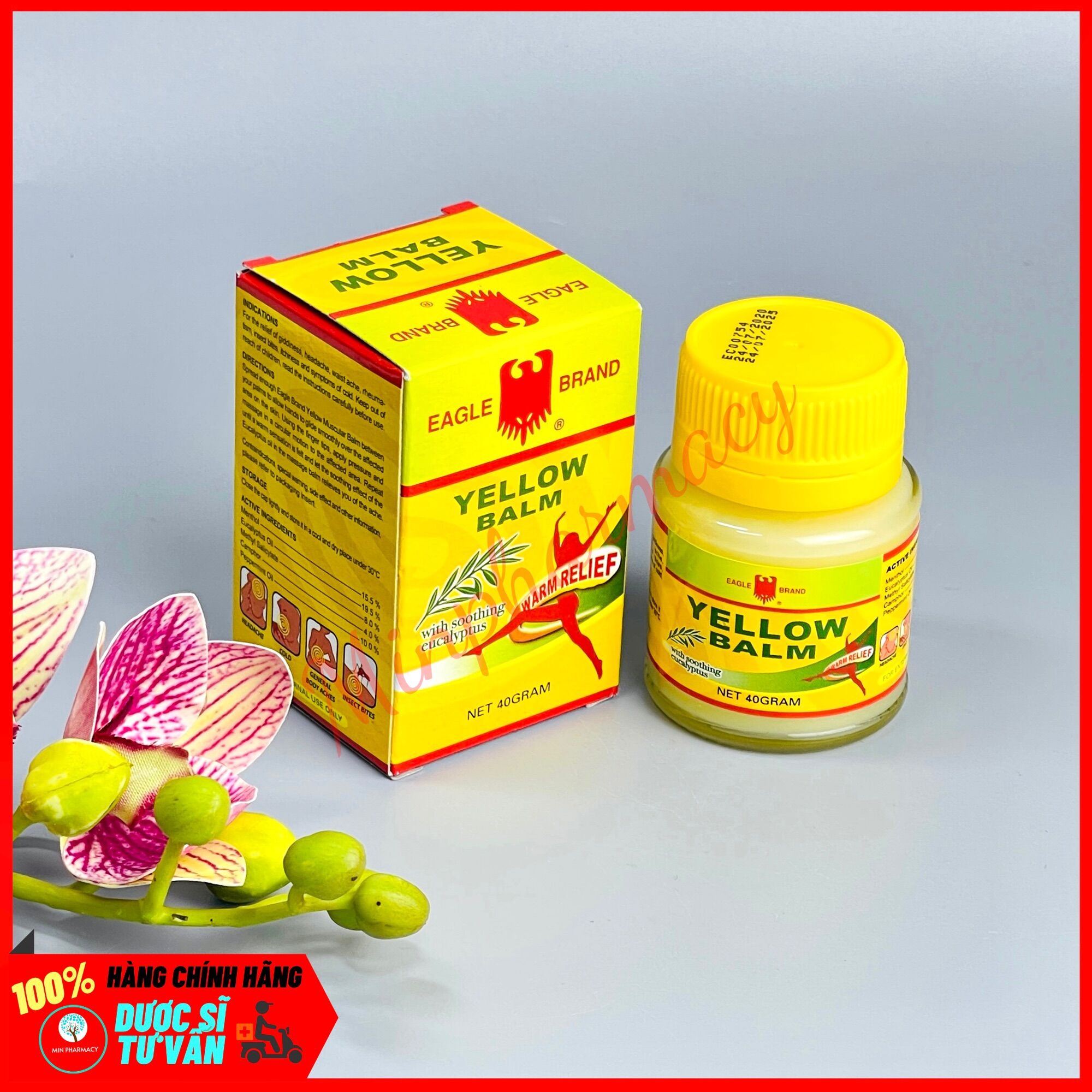Dầu Cù Là Con Ó EAGLE YELLOW BALM Lọ 40g - Minpharmacy