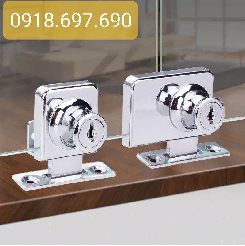 Bộ khoá cánh tủ kính - Khoá tủ nhấn kính 8mm