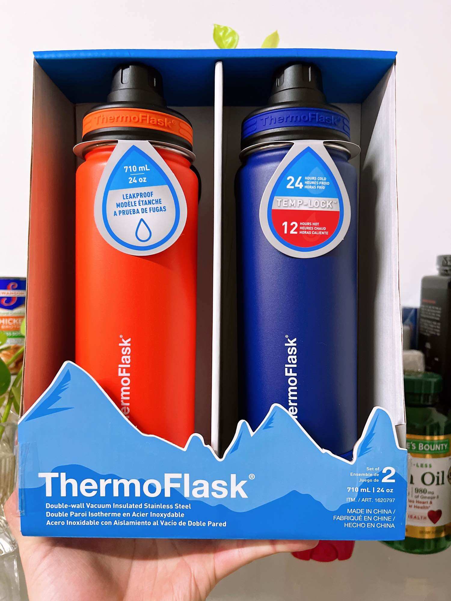 Bình giữ nhiệt ThermoFlask 710ml của Mỹ - Nguyên set 2 bình .