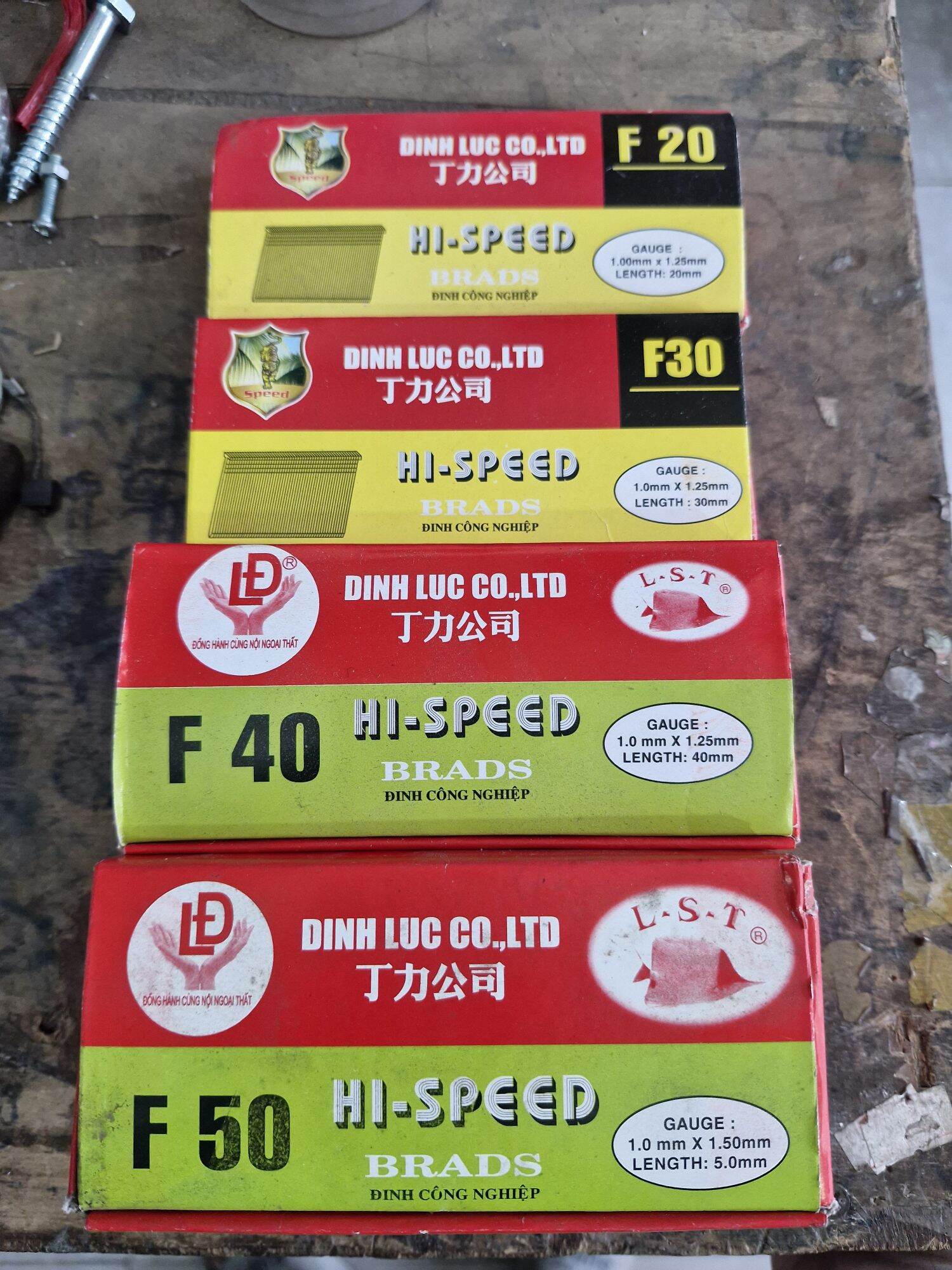 Đinh bắn gỗ F20,F25,F30,F40,F50