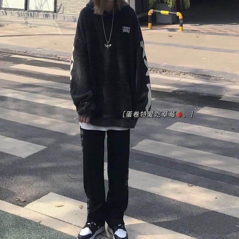 Áo hoodie bộ xương (form rộng)