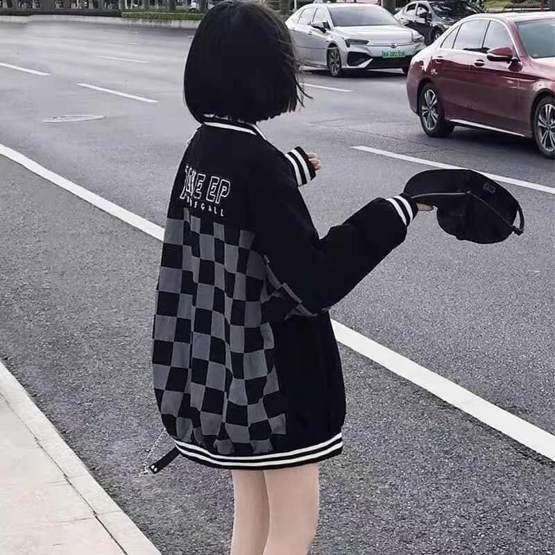 ÁO BOMBER BÀN CỜ CHẤT LIỆU KAKI