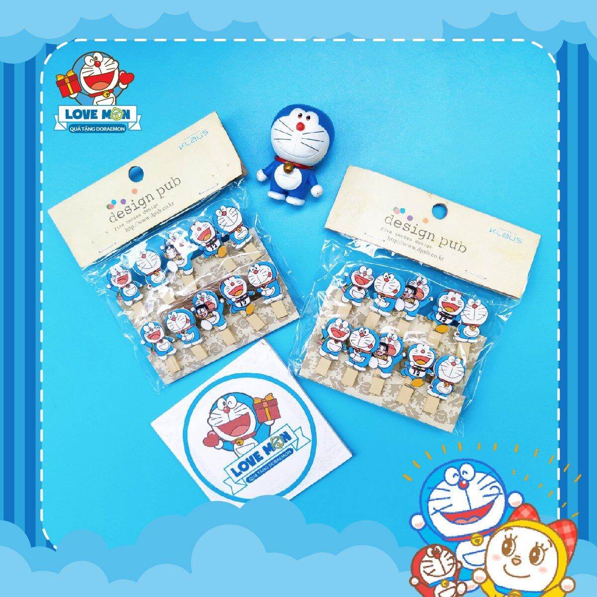 LOVE MON - BỘ KẸP GỖ DORAEMON KẸP ẢNH TRANG TRÍ PHÒNG XINH XẮN DỄ THƯƠNG