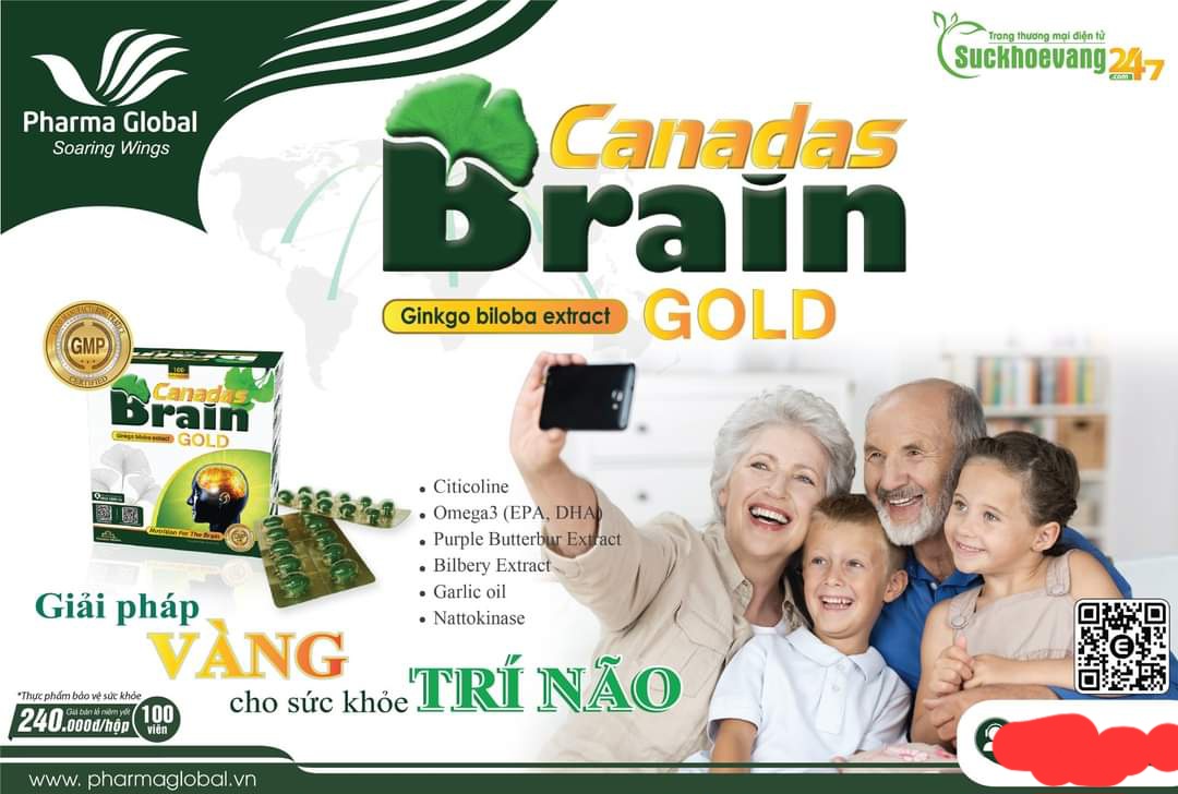 Ginko Canadas Brain Gold .  Hoạt Huyết Dưỡng Não