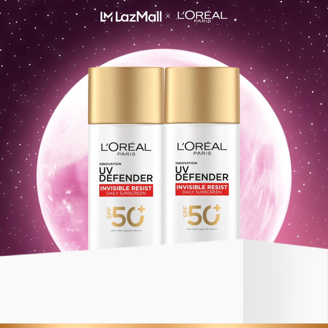 Bộ 2 Sữa Chống Nắng Phổ Rộng Vô Hình Thoáng Da, Kháng Mọi Tác Động UV Invisible Resist L’Oréal Paris 50ml SPF 50+ PA++++