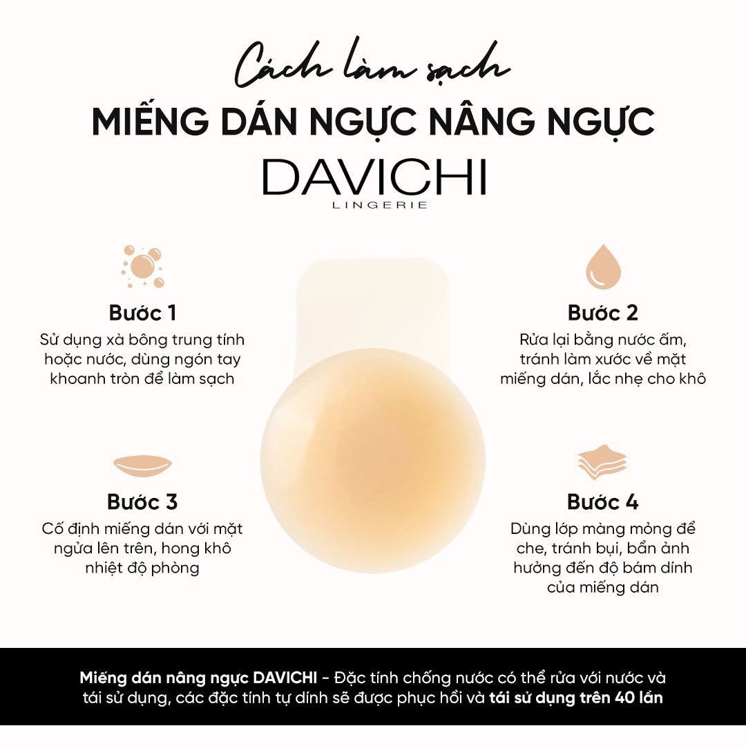 Miếng Dán Nâng Ngực Silicone Davichi Silicone Lifting Nipple Covers(Hộp 1 Cặp)