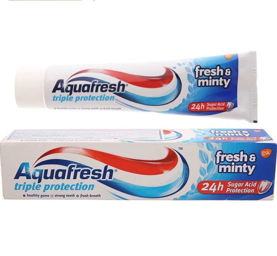 Kem Đánh Răng Aquafresh Fresh & Minty Bạc Hà Thơm Mát 100ml từ 🇬🇧 Anh.